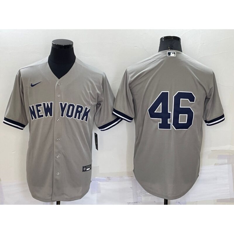 686365f5b9e4d_1 Men's New York Yankees #46 Andy Pettitte Grey Cool Base Stitched Baseball Jersey