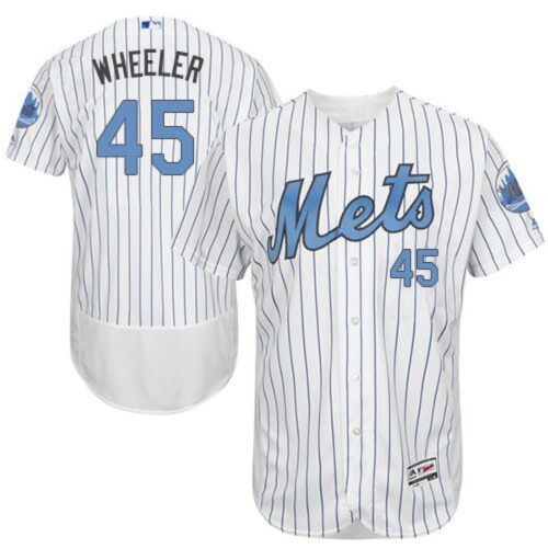 686365fc2018c_1 Mets #45 Zack Wheeler White(Blue Strip) Flexbase Authentic Collection 2016 Father's Day Stitched MLB Jersey