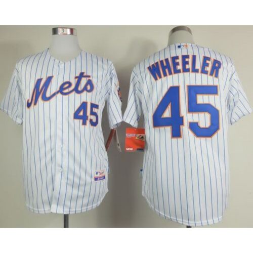 686366060a915_1 Mets #45 Zack Wheeler White(Blue Strip) Home Cool Base Stitched MLB Jersey