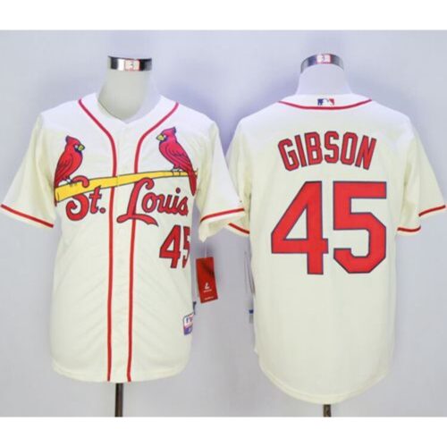 68636623ad78e_1 Cardinals #45 Bob Gibson Cream Cool Base Stitched MLB Jersey