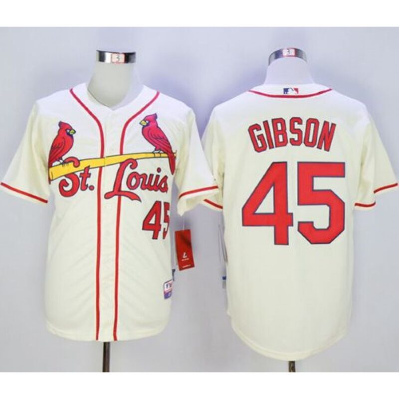 68636623ad78e_1 Cardinals #45 Bob Gibson Cream Cool Base Stitched MLB Jersey