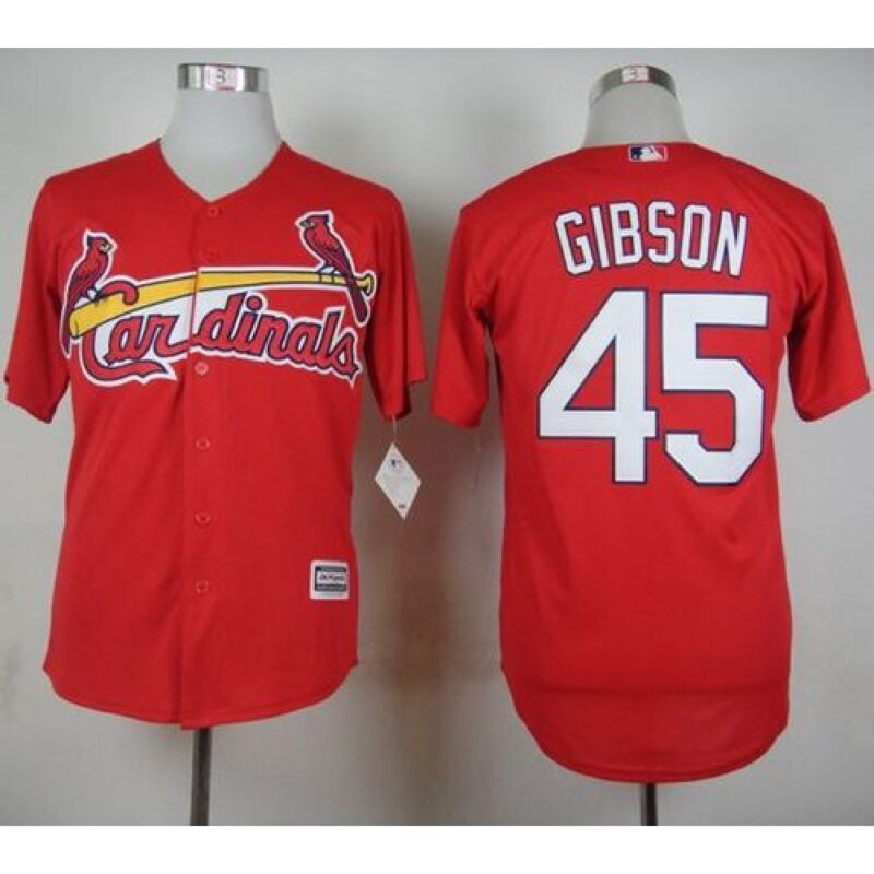 686366272f672_1 Cardinals #45 Bob Gibson Red Cool Base Stitched MLB Jersey