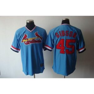 6863664633e33_1 Cardinals #45 Bob Gibson Blue Cooperstown Throwback Stitched MLB Jersey