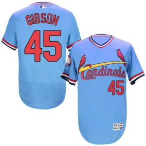 6863664976e03_1 Cardinals #45 Bob Gibson Light Blue Flexbase Authentic Collection Cooperstown Stitched MLB Jersey