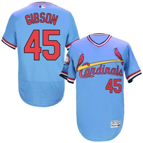6863664976e03_1 Cardinals #45 Bob Gibson Light Blue Flexbase Authentic Collection Cooperstown Stitched MLB Jersey