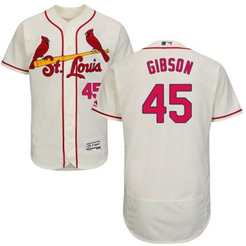 6863664cc7801_1 Cardinals #45 Bob Gibson Cream Flexbase Authentic Collection Stitched MLB Jersey