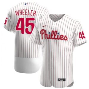 6863665371265_1 Men's Philadelphia Phillies #45 Zack Wheeler White Flex Base Stitched Jersey