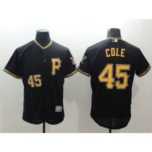 68636696d37c8_1 Pirates #45 Gerrit Cole Black Flexbase Authentic Collection Stitched MLB Jersey