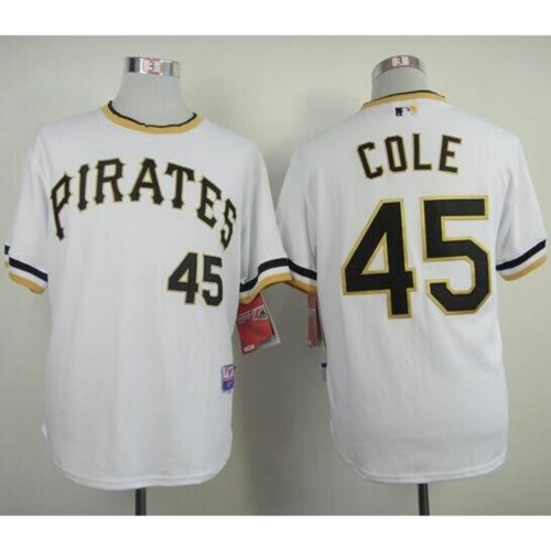 686366b66f785_1 Pirates #45 Gerrit Cole White Alternate 2 Cool Base Stitched MLB Jersey