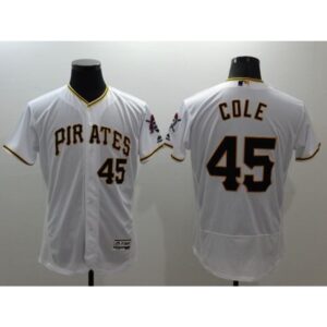 686366c0428e2_1 Pirates #45 Gerrit Cole White Flexbase Authentic Collection Stitched MLB Jersey