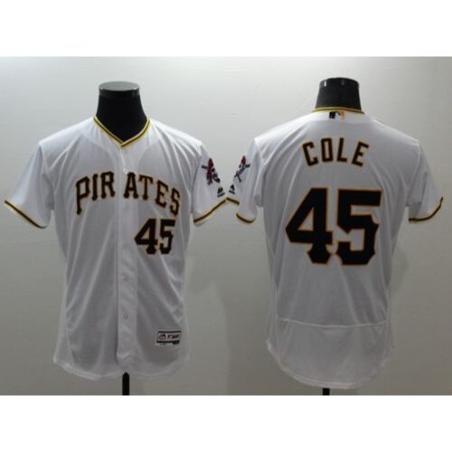 686366c0428e2_1 Pirates #45 Gerrit Cole White Flexbase Authentic Collection Stitched MLB Jersey