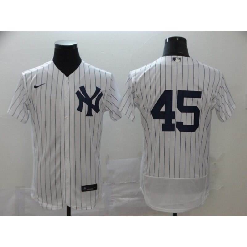 686366e50f455_1 Men's New York Yankees #45 Gerrit Cole White Flex Base Stitched MLB Jersey