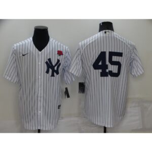 686366eb9fadd_1 Men's New York Yankees #45 Gerrit Cole White Cool Base Stitched Baseball Jersey