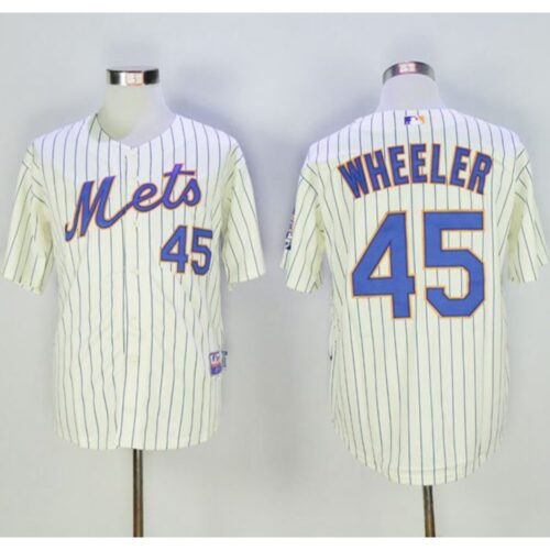 686367185b0e6_1 Mets #45 Zack Wheeler Cream(Blue Strip) Alternate Cool Base Stitched MLB Jersey