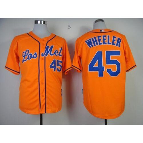 6863672cb9682_1 Mets #45 Zack Wheeler Orange Los Mets Cool Base Stitched MLB Jersey