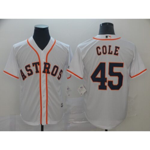 6863674e8e96e_1 Men's Houston Astros #45 Gerrit Cole White Cool Base Stitched MLB Jersey