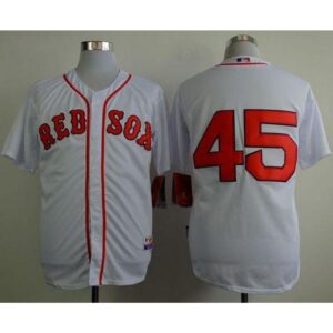 6863676dc56cd_1 Red Sox #45 Pedro Martinez White Cool Base Stitched MLB Jersey