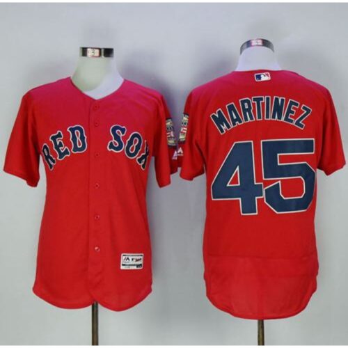 6863677d1138f_1 Red Sox #45 Pedro Martinez Red Flexbase Authentic Collection Stitched MLB Jersey
