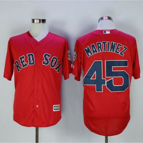 6863678082f5b_1 Red Sox #45 Pedro Martinez Red New Cool Base Stitched MLB Jersey