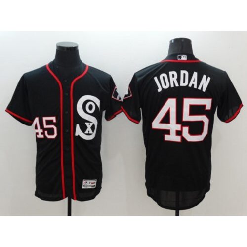 686367a1ced60_1 White Sox #45 Michael Jordan Black New Flexbase Authentic Collection Stitched MLB Jersey