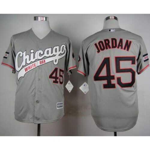 686367b847a4a_1 White Sox #45 Michael Jordan Grey New Cool Base Stitched MLB Jersey