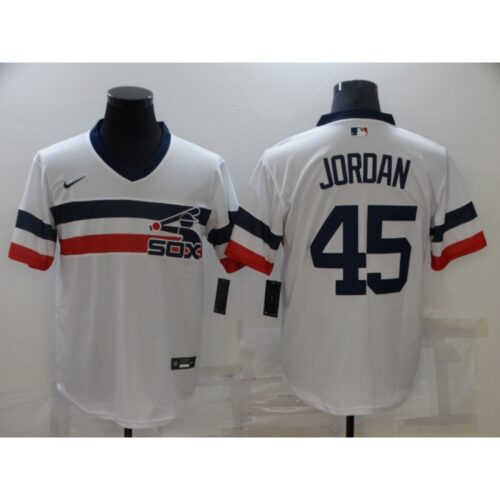 686367d139468_1 Men's Chicago White Sox #45 Michael Jordan White Cool Base Stitched Jersey