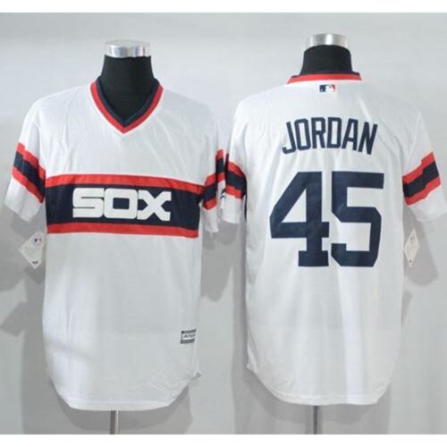 686367d48cfd0_1 White Sox #45 Michael Jordan White New Cool Base Alternate Home Stitched MLB Jersey