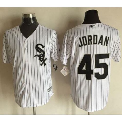 686367ebefc26_1 White Sox #45 Michael Jordan White(Black Strip) New Cool Base Stitched MLB Jersey