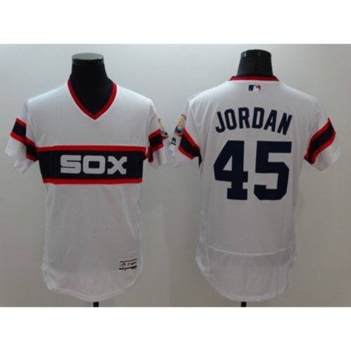 686367f33779d_1 White Sox #45 Michael Jordan White Flexbase Authentic Collection Stitched MLB Jersey