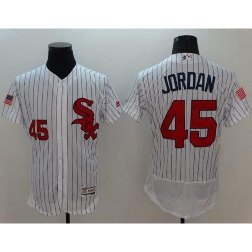 686367f9e702d_1 White Sox #45 Michael Jordan White(Black Strip) Fashion Stars & Stripes Flexbase Authentic Stitched MLB Jersey