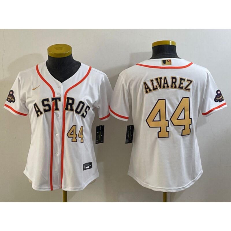 686368163f195_1 Youth Houston Astros #44 Yordan Alvarez White 2023 Gold Collection With World Serise Champions Patch Stitched Baseball Jersey