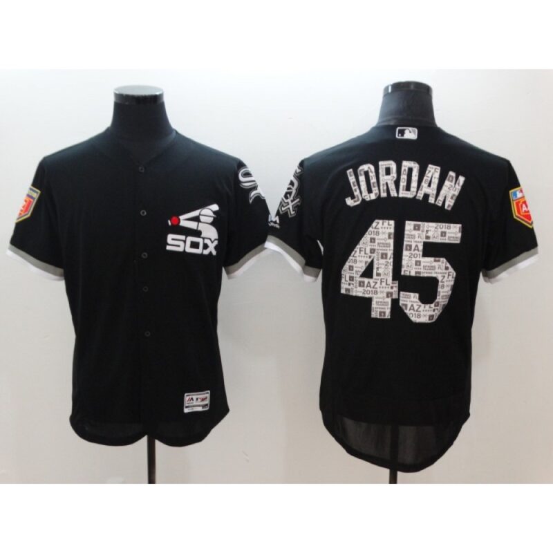 686368230d615_1 Men's Chicago White Sox #45 Michael Jordan Black 2018 Spring Training Flexbase Stitched MLB Jersey