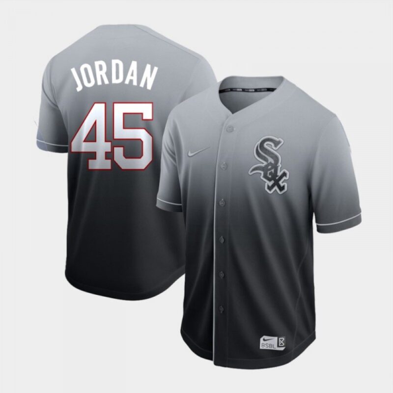 68636839d0d8b_1 Men's Chicago White Sox #45 Michael Jordan Gray Fade Stitched MLB Jersey