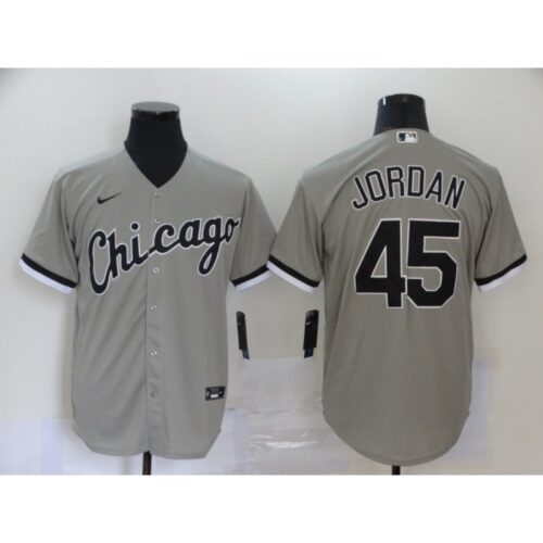 686368446a7c4_1 Men's Chicago White Sox #45 Michael Jordan Grey Cool Base Stitched MLB Jersey