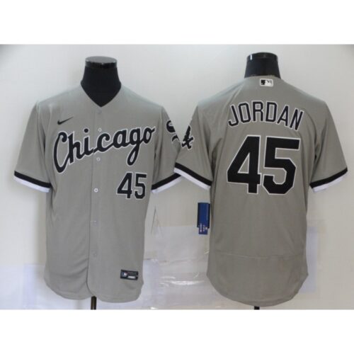 686368480d6e5_1 Men's Chicago White Sox #45 Michael Jordan Grey Flex Base Stitched Jersey