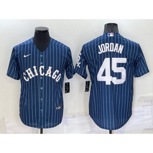 6863684f43481_1 Men's Chicago White Sox #45 Michael Jordan Navy Cool Base Stitched Jersey