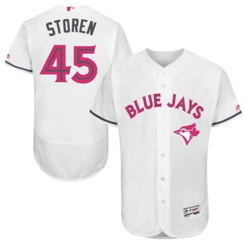 68636865e487b_1 Blue Jays #45 Drew Storen White Flexbase Authentic Collection 2016 Mother's Day Stitched MLB Jersey