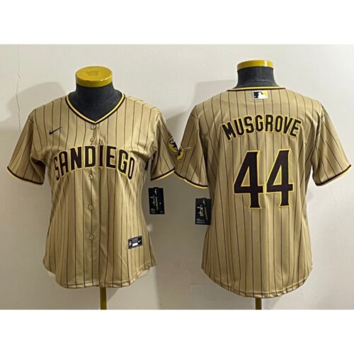 686368a263f76_1 Women's San Diego Padres #44 Joe Musgrove Brown Cool Base Stitched Baseball Jersey(Run Small)