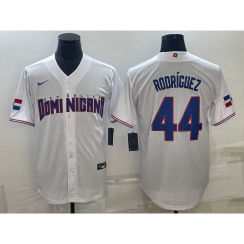 686368de02e64_1 Men's Dominican Republic Baseball #44 Julio Rodriguez 2023 White World Baseball Classic Stitched Jersey