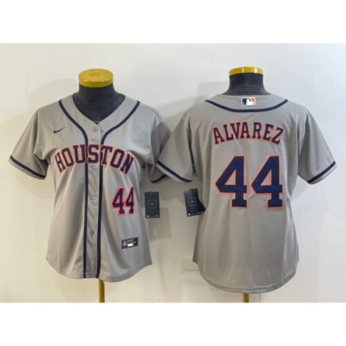 686368e1b14e7_1 Women's Houston Astros #44 Yordan Alvarez Gray Cool Base Stitched Baseball Jersey(Run Small)