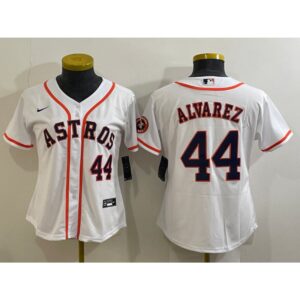 686368f90acec_1 Women's Houston Astros #44 Yordan Alvarez White With Patch Cool Base Stitched Baseball Jersey(Run Small)