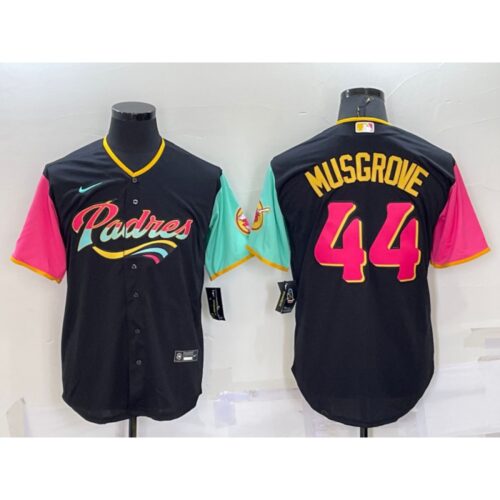 6863690348a6f_1 Men's San Diego Padres #44 Joe Musgrove 2022 Black City Connect Cool Base Stitched Jersey