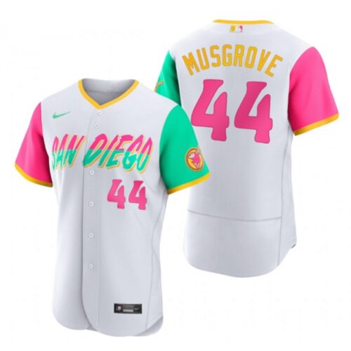 68636912129a7_1 Men's San Diego Padres #44 Joe Musgrove 2022 White City Connect Flex Base Stitched Baseball Jersey