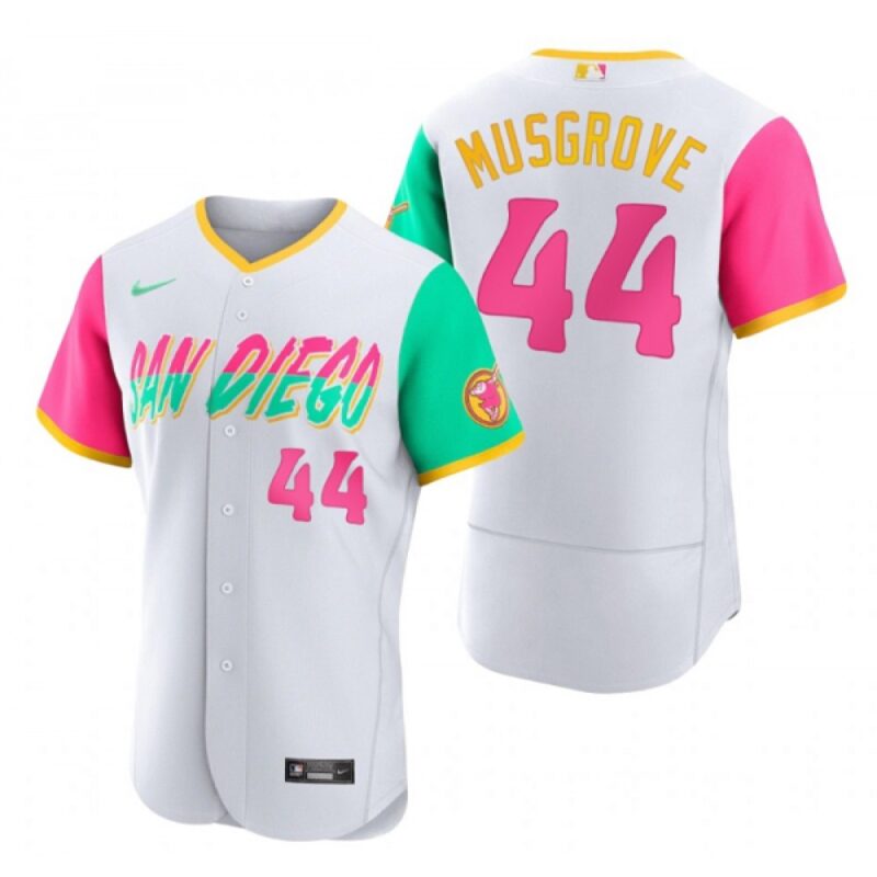 68636912129a7_1 Men's San Diego Padres #44 Joe Musgrove 2022 White City Connect Flex Base Stitched Baseball Jersey