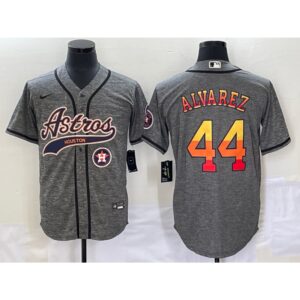 68636953440dc_1 Men's Houston Astros #44 Yordan Alvarez Gray With Patch Cool Base Stitched Baseball Jersey