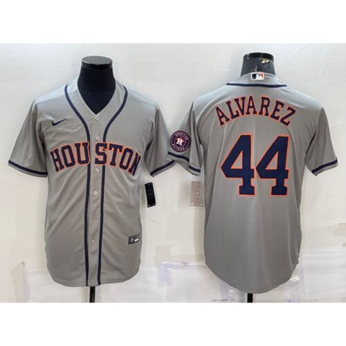 68636962031e0_1 Men's Houston Astros #44 Yordan Alvarez Grey With Patch Cool Base Stitched Jersey