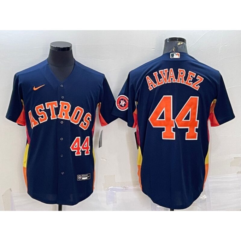 686369780cf91_1 Men's Houston Astros #44 Yordan Alvarez Navy With Patch Cool Base Stitched Jersey
