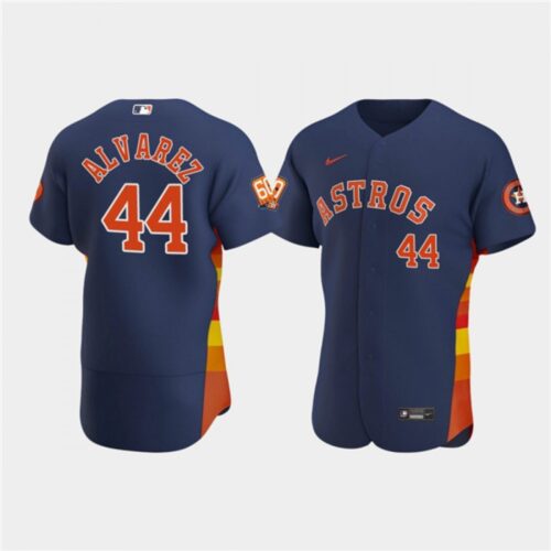 6863699cd5454_1 Men's Houston Astros #44 Yordan Alvarez Navy 60th Anniversary Flex Base Stitched Baseball Jersey