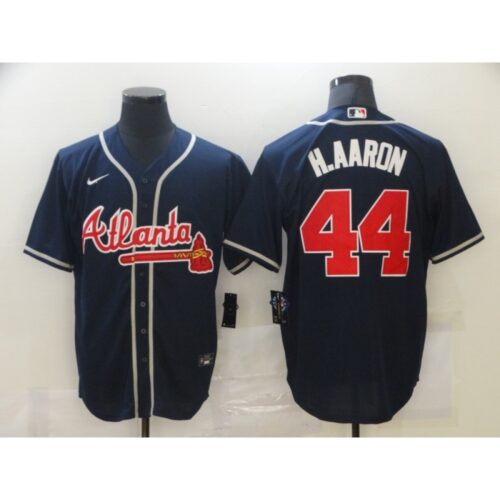 68636b07aa7d7_1 Men's Atlanta Braves #44 Hank Aaron Navy Stitched MLB Jersey
