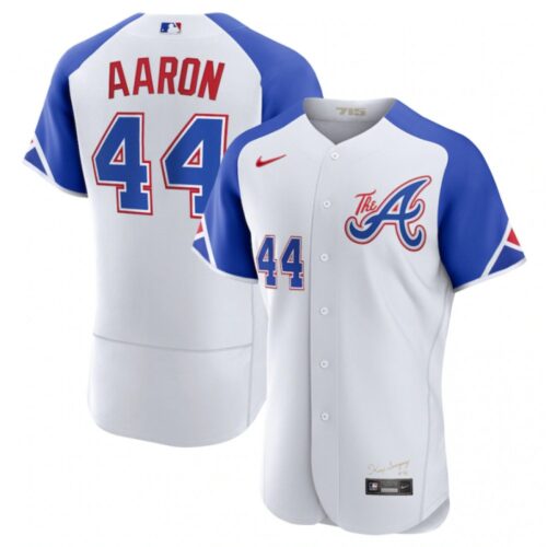 68636b1f2136c_1 Men's Atlanta Braves #44 Hank Aaron White 2023 City Connect Flex Base Stitched Jersey
